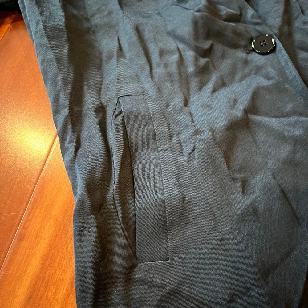 Foxblood Black Blazer‎ Top Jacket Solid Viscose Single Button New XS Extra Small